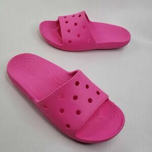 Crocs Classic Slide Sandals Women's Size 9 Pink Comfort Slip On Open Toe